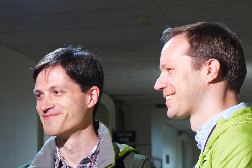 Philadelphia Michael and Don interviewed by media best photo