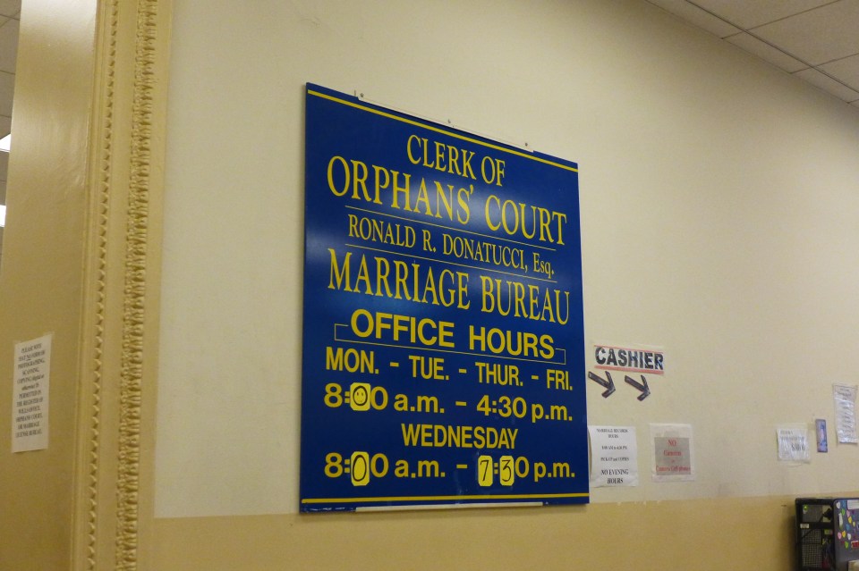 Philadelphia Orphan's Court blue sign